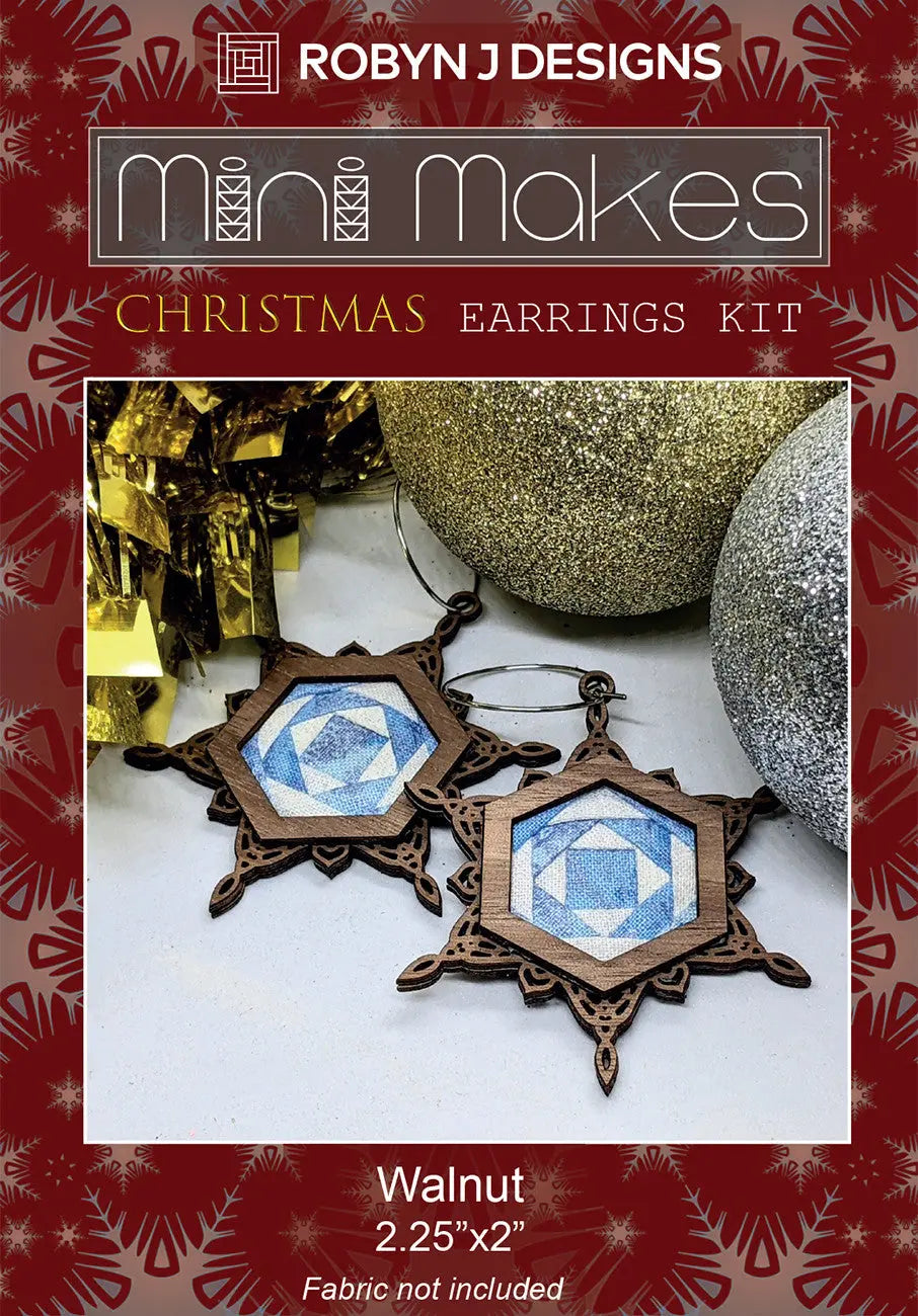 Christmas Snowflake Earring Walnut