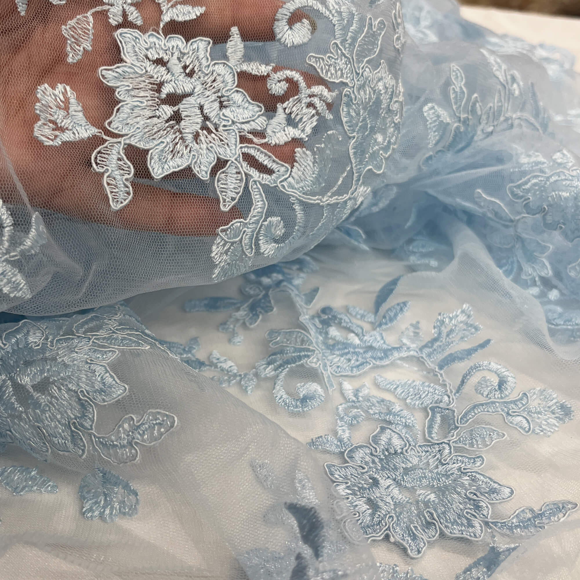 Corded Floral Lace Fabric with Scalloped Edges – Bridal & Dress Lace | Lace USA - 97154W
