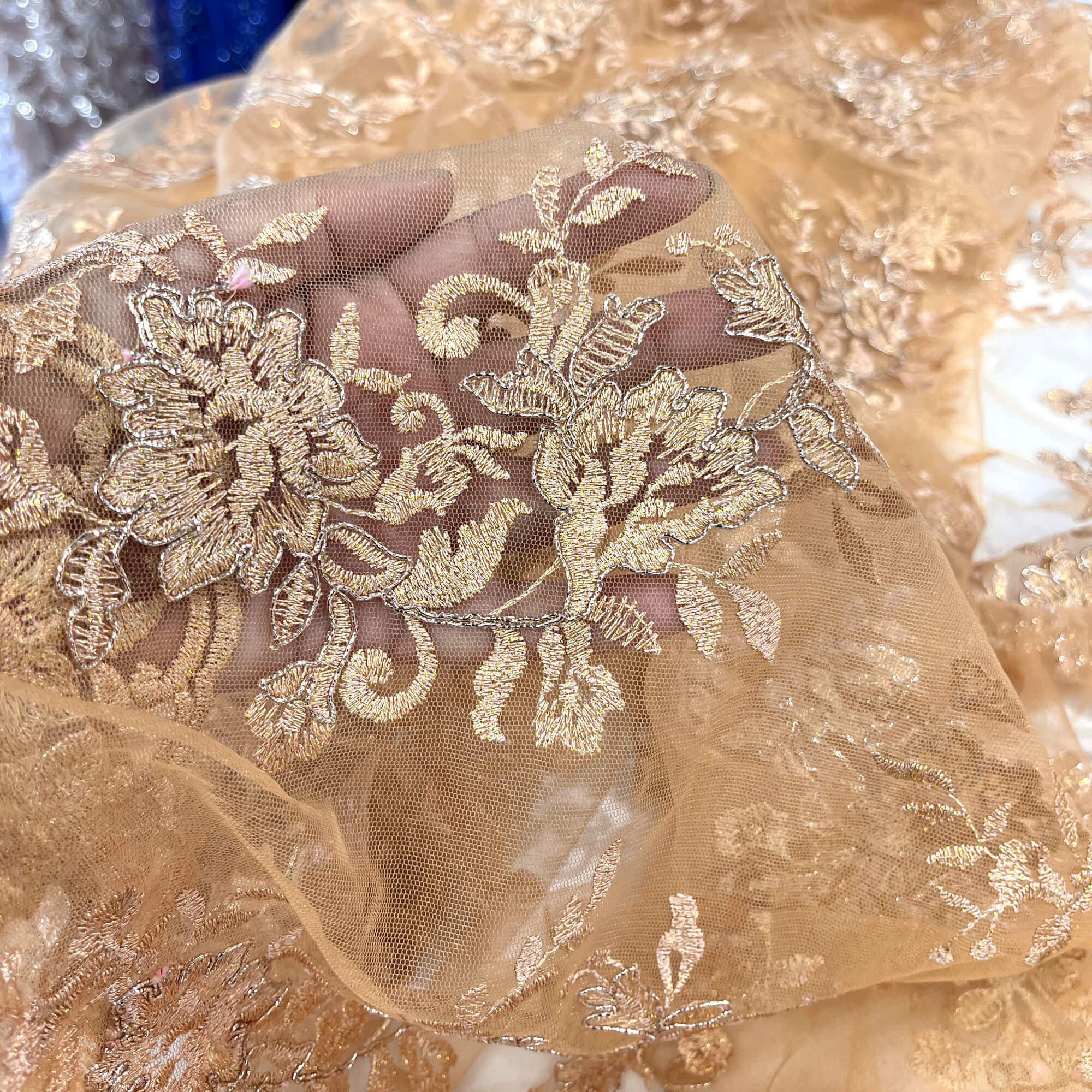 Corded Floral Lace Fabric with Scalloped Edges – Bridal & Dress Lace | Lace USA - 97154W