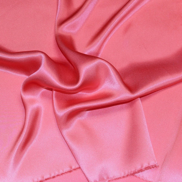 Coral Pink Silk Charmeuse Fabric