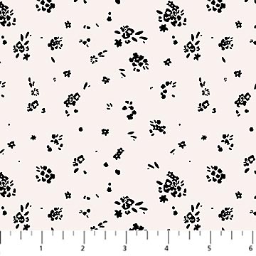 Cream Ditsy Ink and Earth Cotton 44"/45" Fabric Per Yard