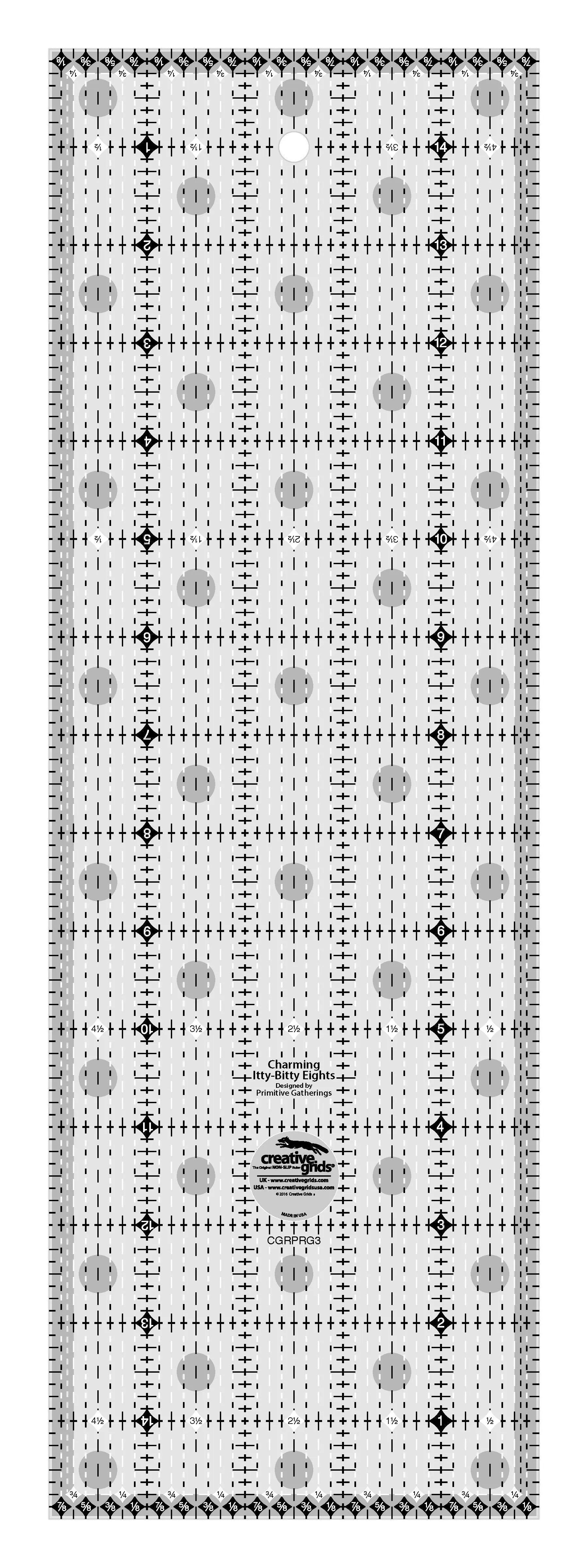 Creative Grids Charming Itty-Bitty Eights 5in x 15in Quilt Ruler