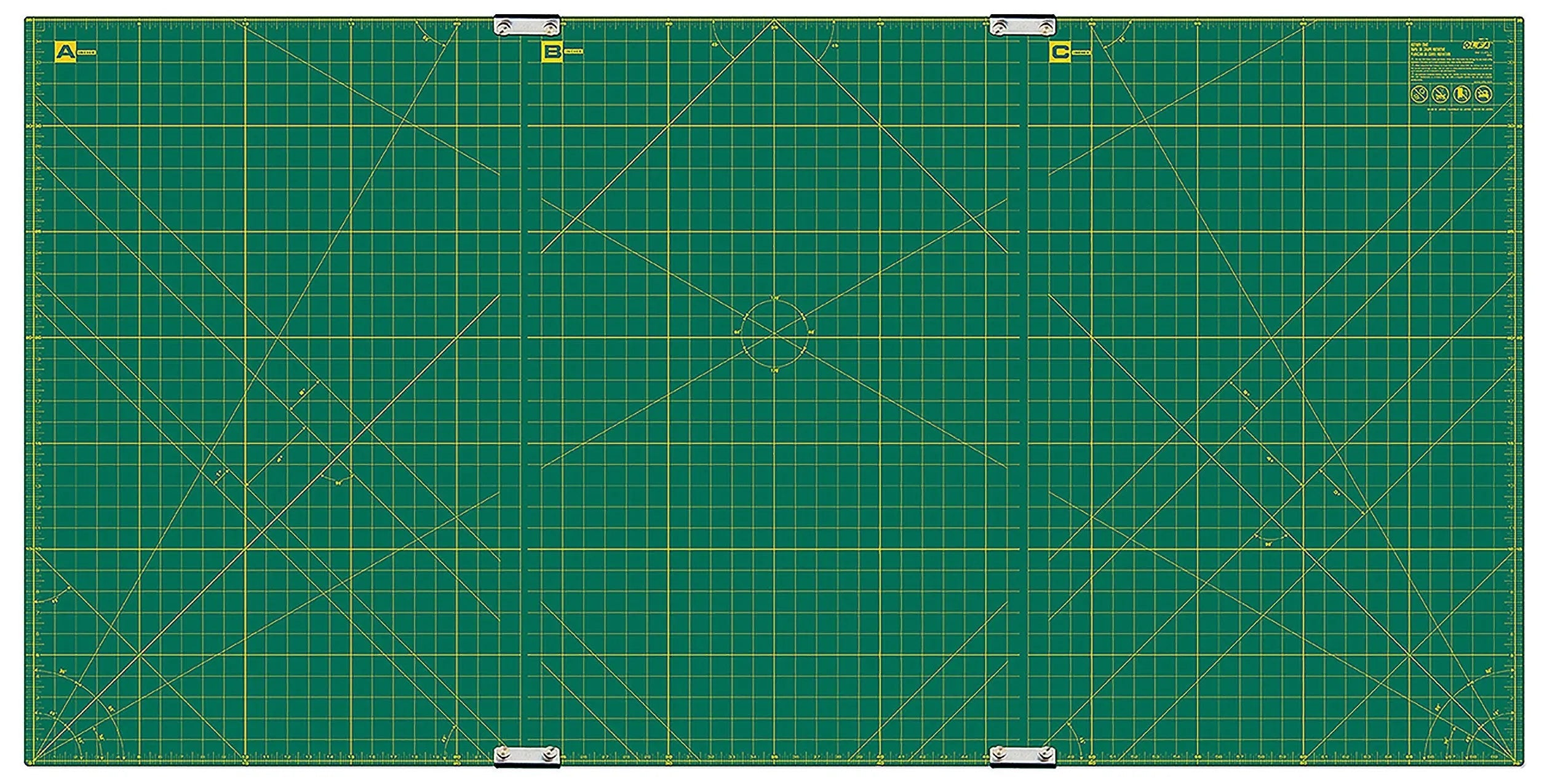 Cutting Mat Set of 3 Mats with Clips Green 35in x 70in