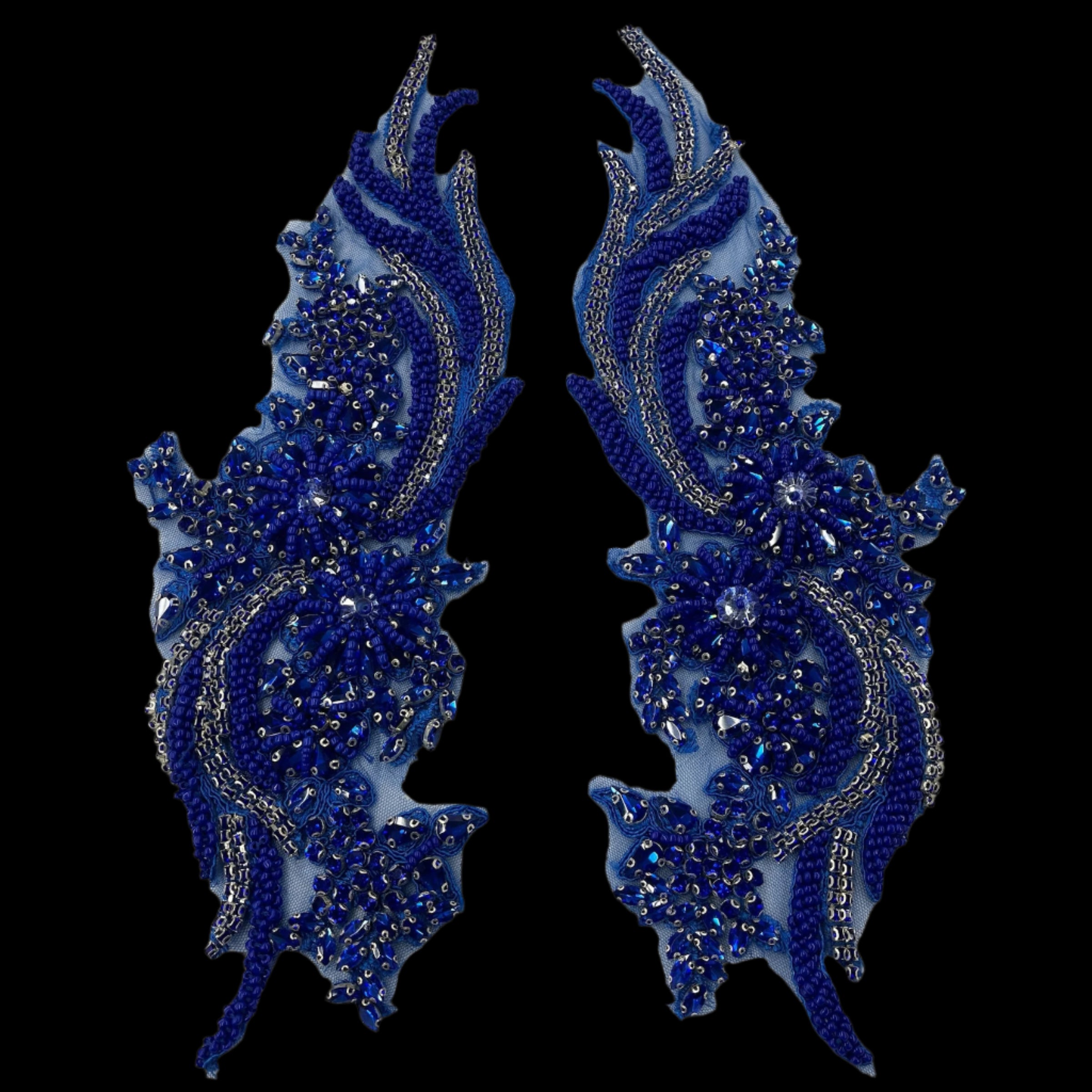 Crystal Rhinestone Applique Embroidered on 100% Polyester | Spandex Palace