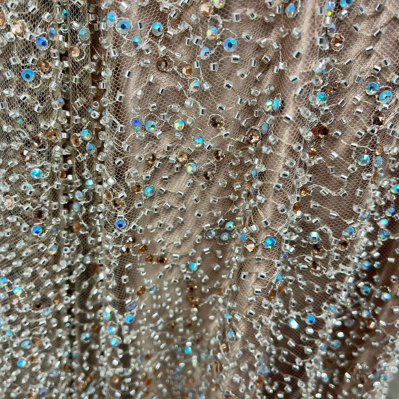 Beaded Lace Fabric Embroidered on 100% Polyester Net Mesh | Lace USA - GD-2251