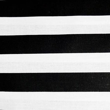 Black White One Inch Stripe Poly Cotton Fabric