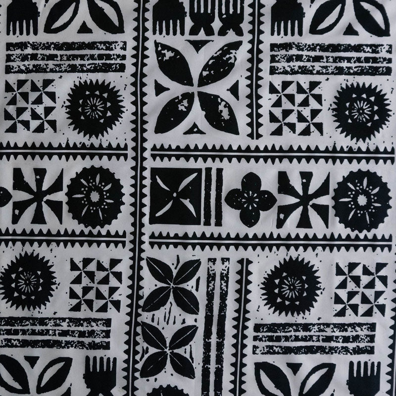 Traditional Polynesian Tapa Design Fabric | Cotton  | Spandex Palace