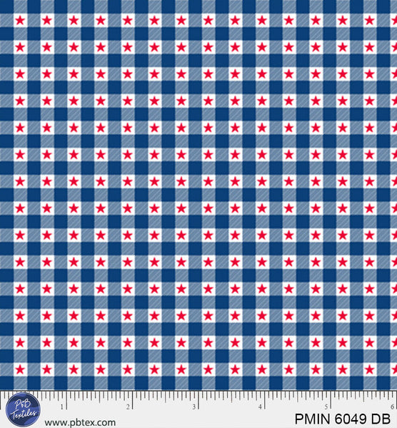 Dark Blue Patriotic Minis PMIN-6049-DB Cotton 44”/45” Fabric Per Yard