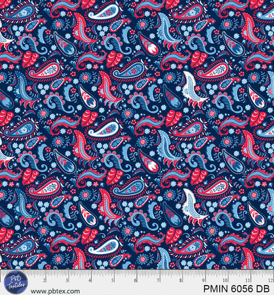 Dark Blue Patriotic Minis PMIN-6056-DB Cotton 44/45 Fabric Per Yard