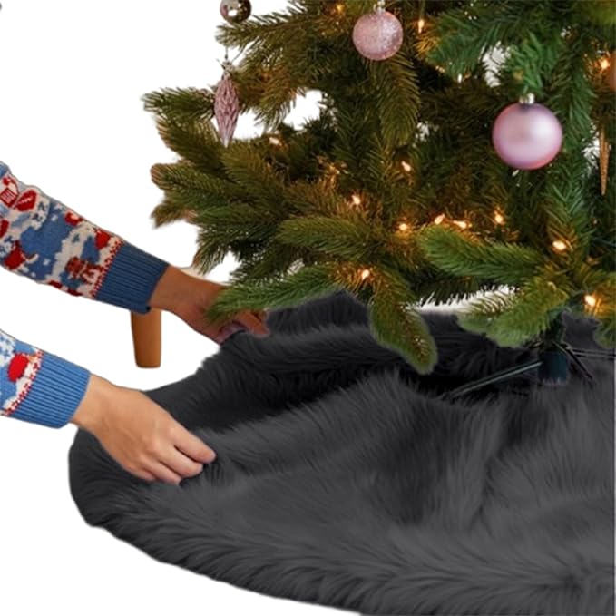 Premium Faux Fur Christmas Tree Skirt - 48 Inch | Luxurious Decoration