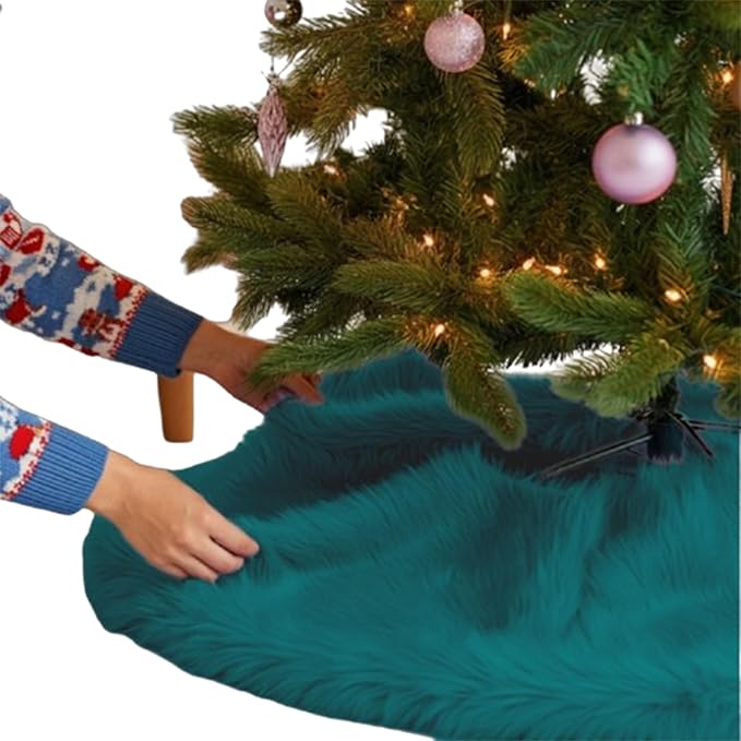 Premium Faux Fur Christmas Tree Skirt - 48 Inch | Luxurious Decoration