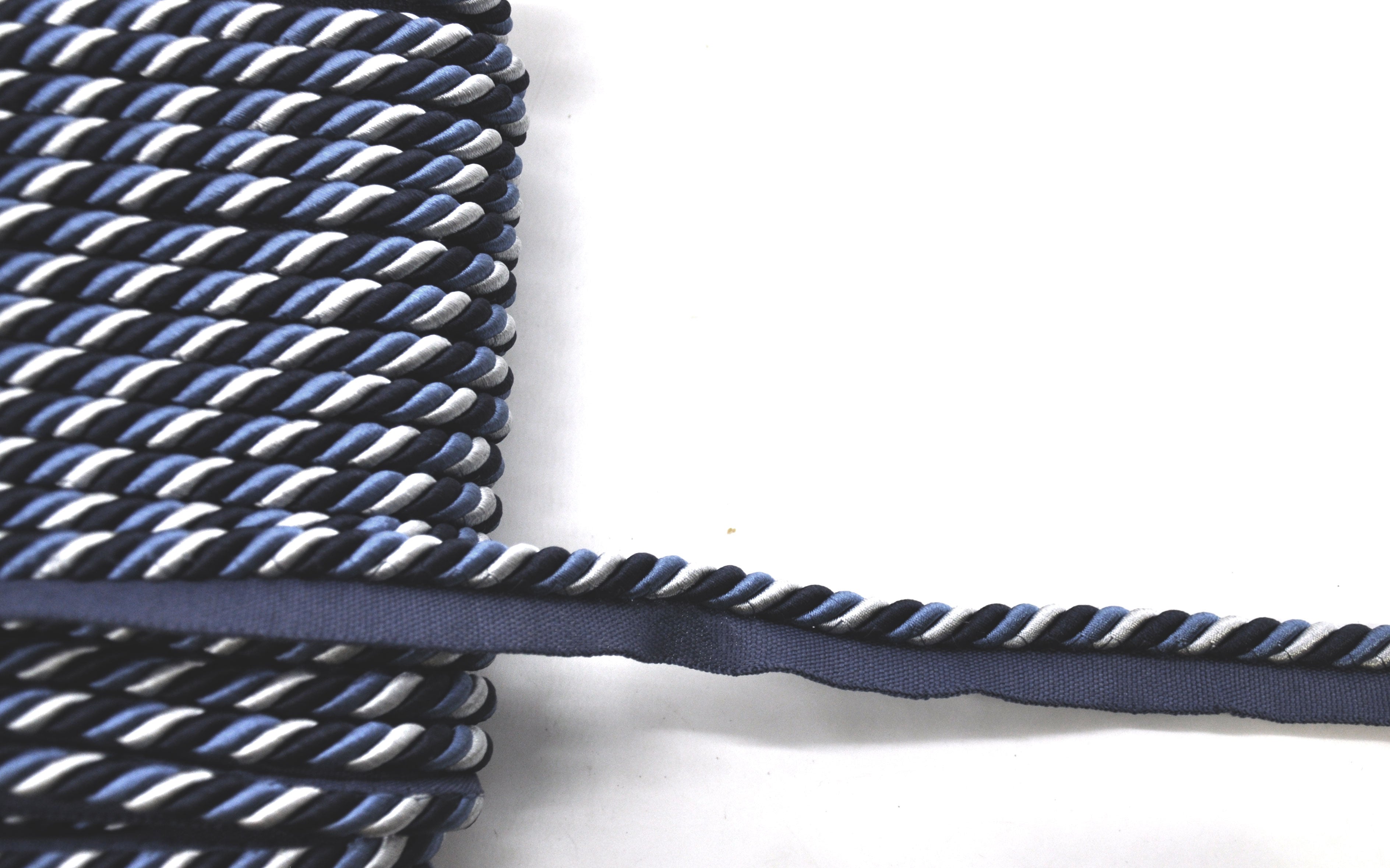 Elegance Collection - 3/8" CORD WITH LIP (50 Yard Roll) - BC-1023-05/03 Navy and Light Blue