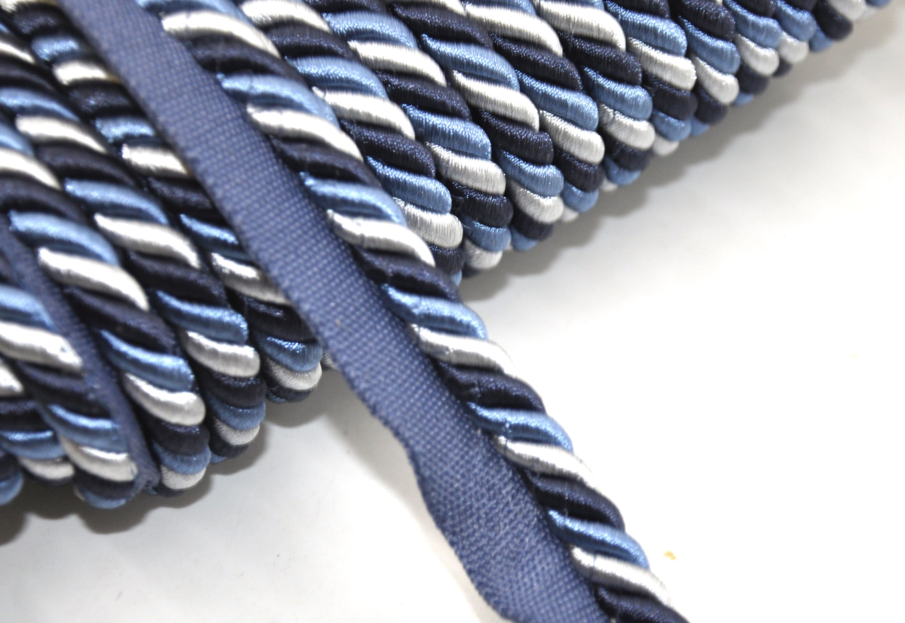 Elegance Collection - 3/8" CORD WITH LIP (50 Yard Roll) - BC-1023-05/03 Navy and Light Blue