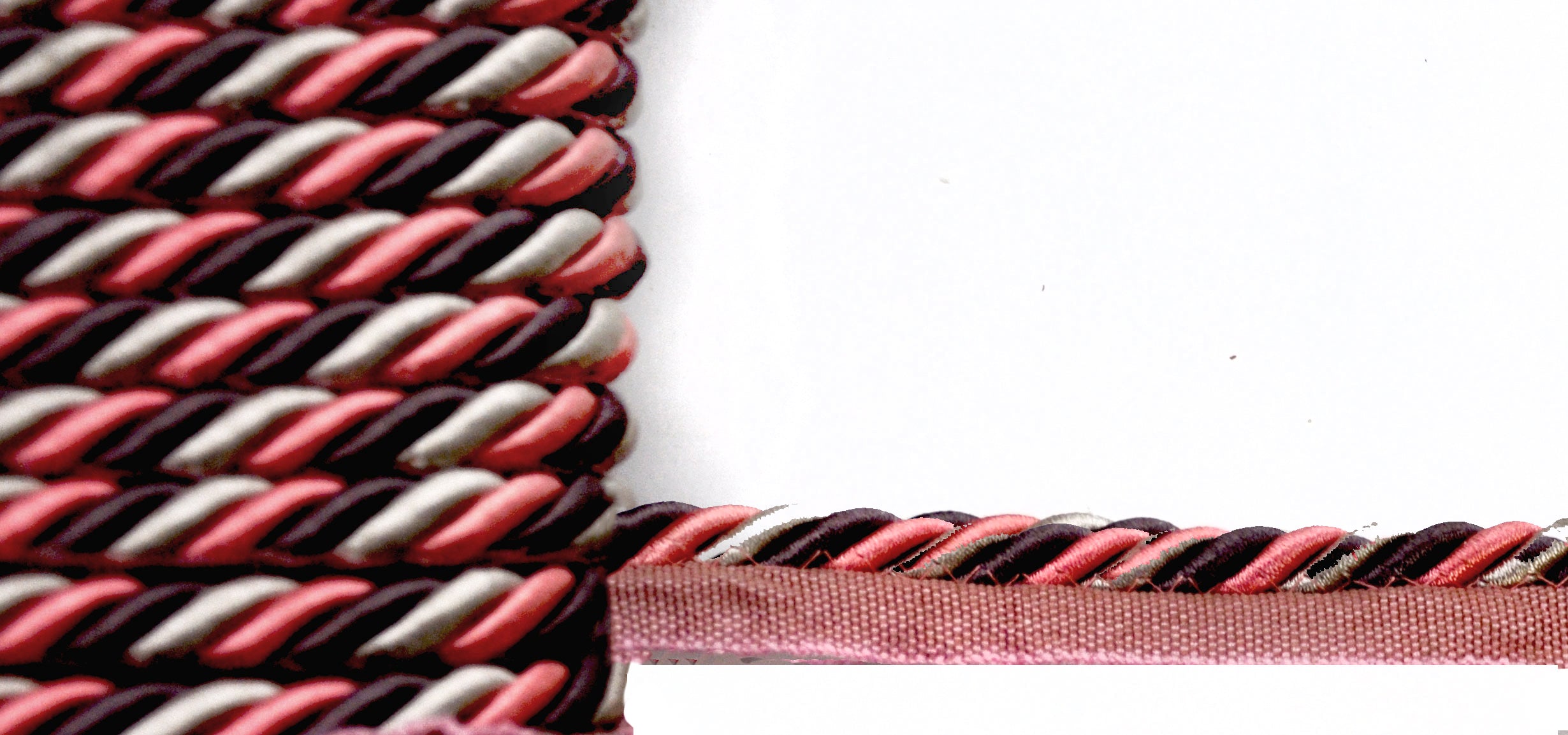 Elegance Collection - 3/8" CORD WITH LIP (50 Yard Roll) - BC-1023-08/21 Fuchsia and Silver