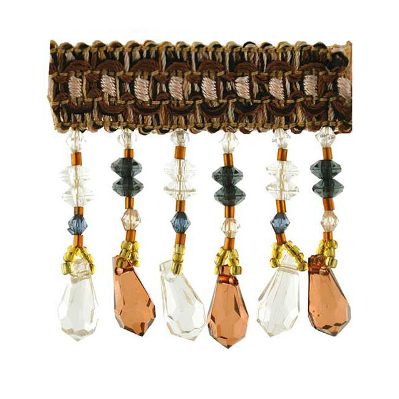 Fascination Collection - 2 1/2" width BEADED FRINGE (15 Yard Roll) - BB-926-02/16 Black and Sable