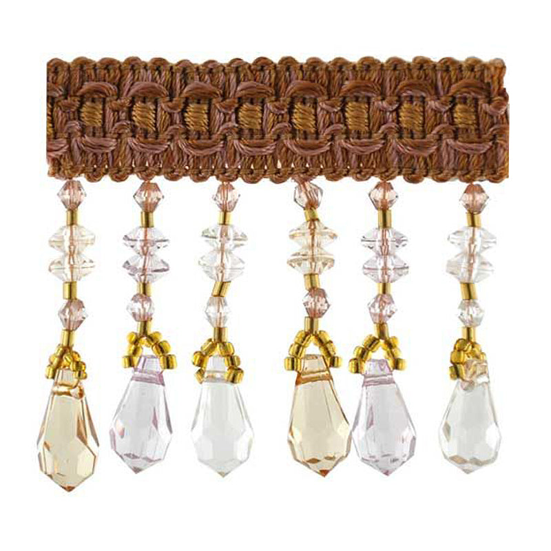 Fascination Collection - 2 1/2" width BEADED FRINGE (15 Yard Roll) - BB-926-83/10 Bronze and Gold