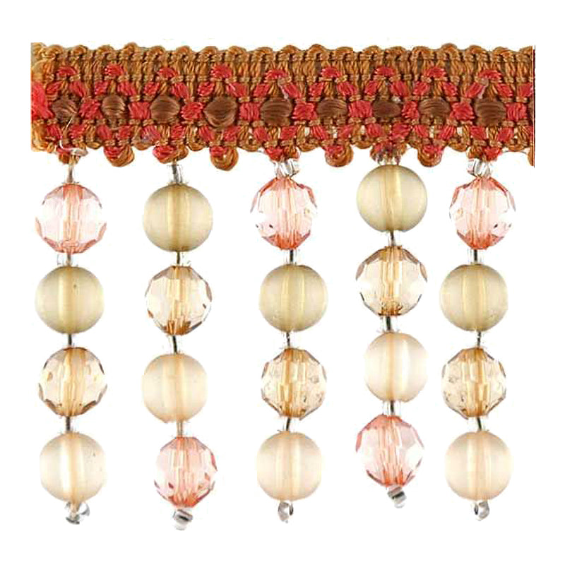 Fascination Collection - 2 1/4" length BEADED FRINGE (15 Yard Roll) - BB-987-18/16 Rust and Sable