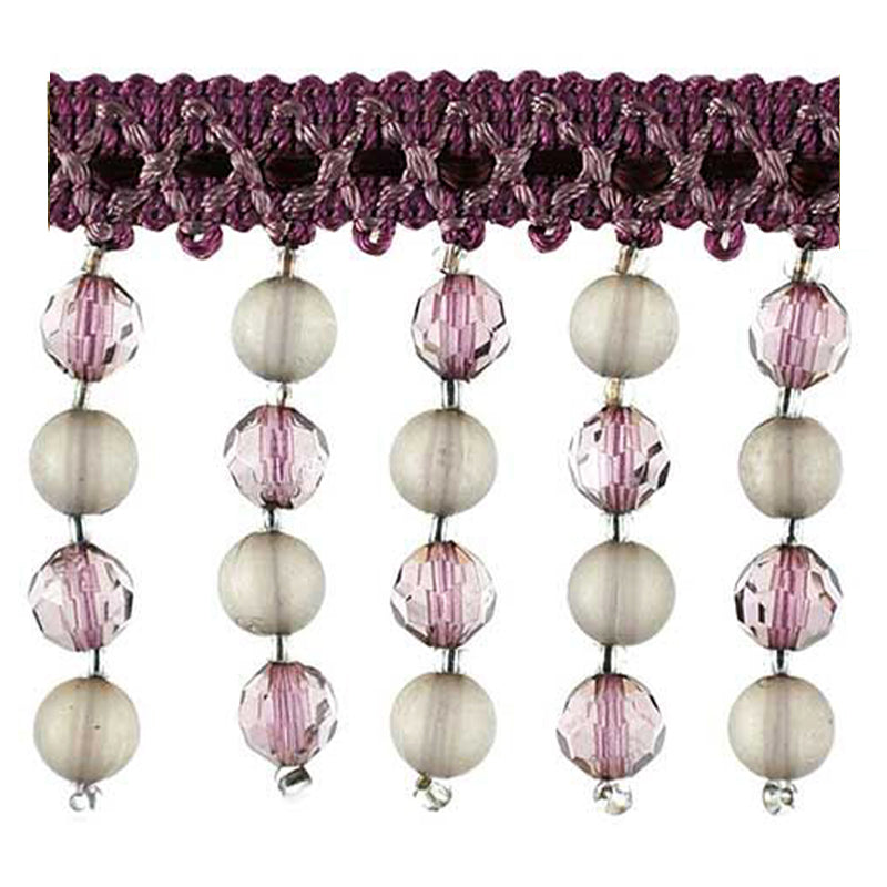 Fascination Collection - 2 1/4" length BEADED FRINGE (15 Yard Roll) - BB-987-70 Eggplant