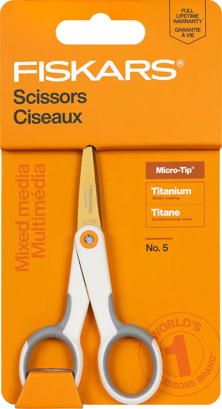 Fiskars Mixed Media No 5 Micro Tip Titanium Scissors 5in