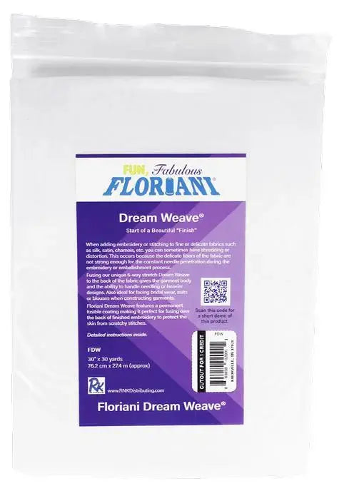 Floriani Dream Weave (Fusible) White 30" x 3 yds