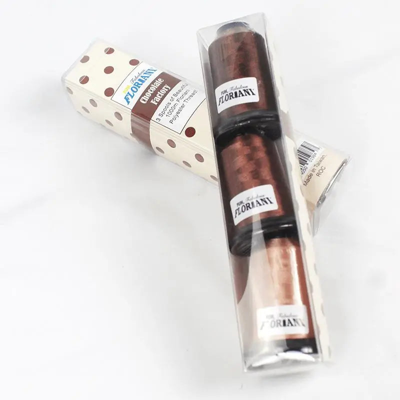 Floriani Thread 3 SPOOL SET-CHOCOLATE FACTORY BROWN
