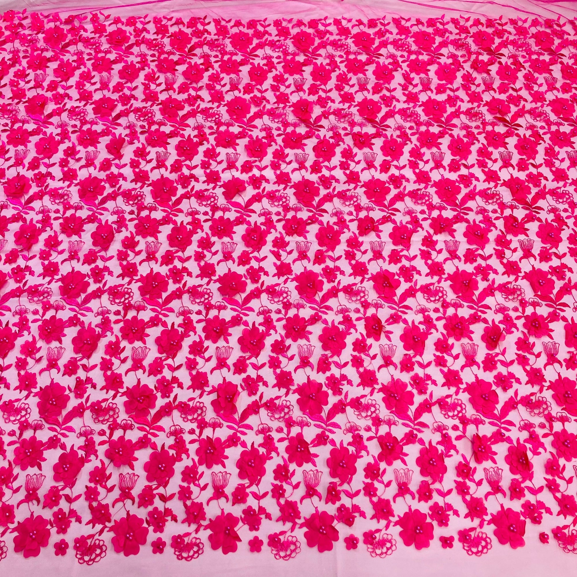 Beaded 3D Floral Lace Fabric – For Bridal, Quinceañera & Dance Dresses | Lace USA - GD-241