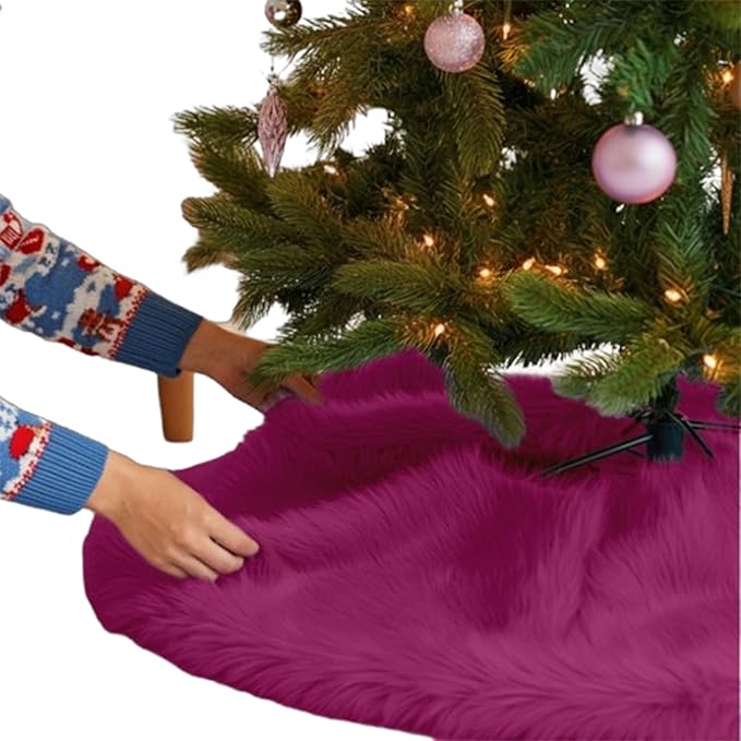 Premium Faux Fur Christmas Tree Skirt - 60 Inch | Luxurious Decoration