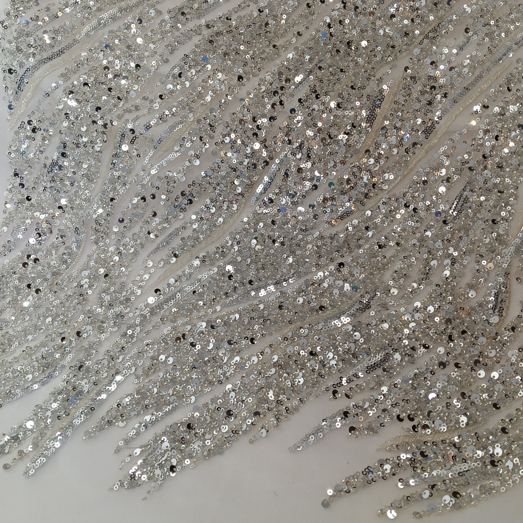 Beaded & Sequined Lace Fabric Embroidered on 100% Polyester Net Mesh | Lace USA - GD-59