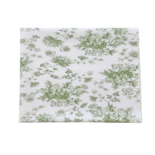 French Toile Floral Print Poly Poplin Fabric