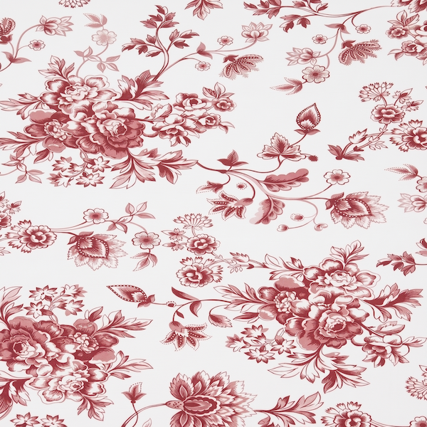 French Toile Floral Print Poly Poplin Fabric