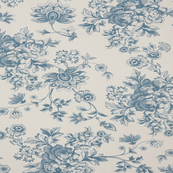 French Toile Floral Print Poly Poplin Fabric