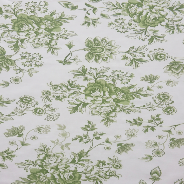 French Toile Floral Print Poly Poplin Fabric