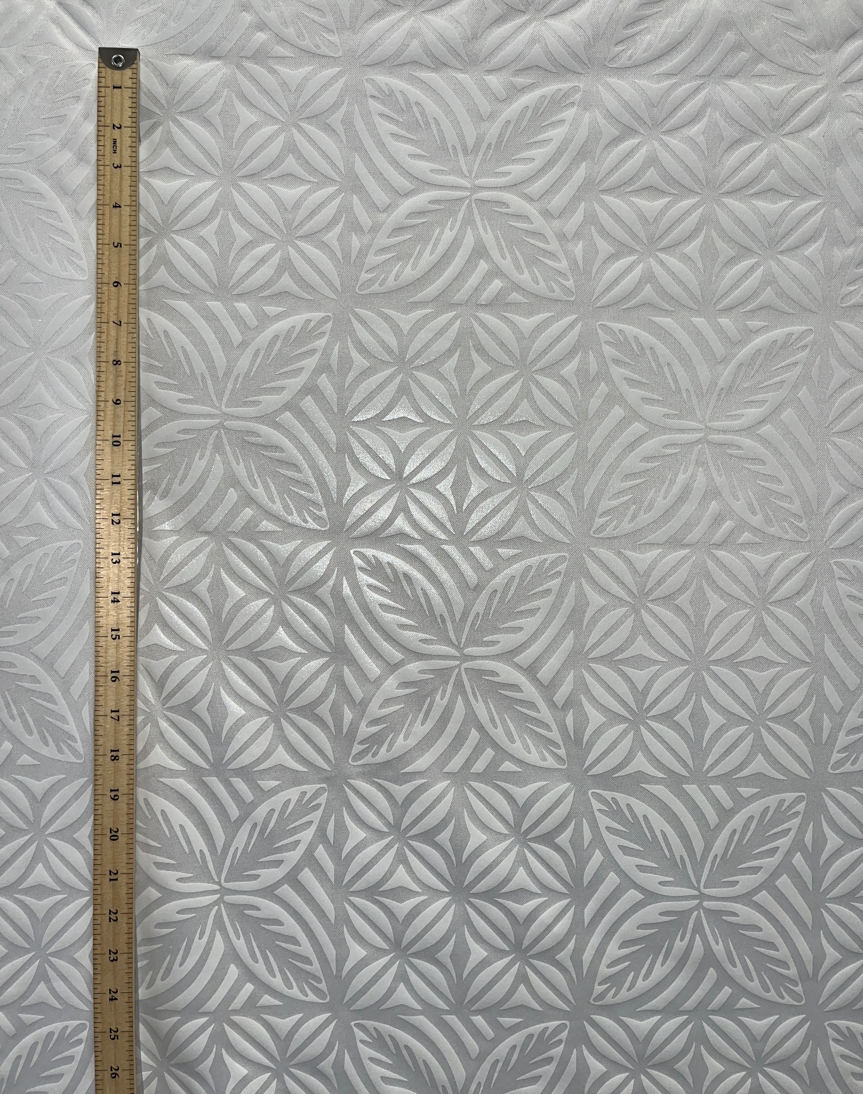 Geometric Floral Panel Polyester Foil Fabric | Islands Fabric