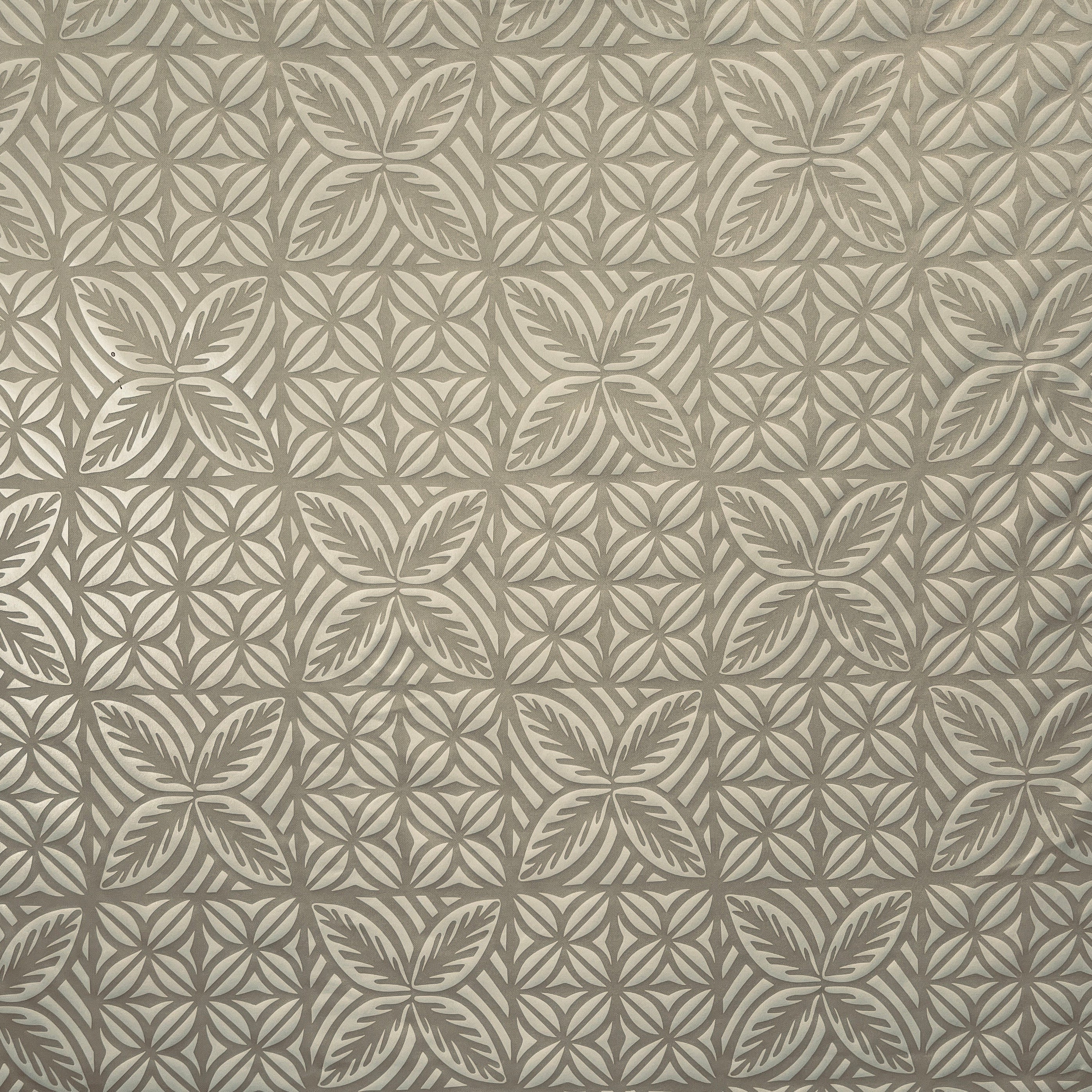 Geometric Floral Panel Polyester Foil Fabric | Islands Fabric