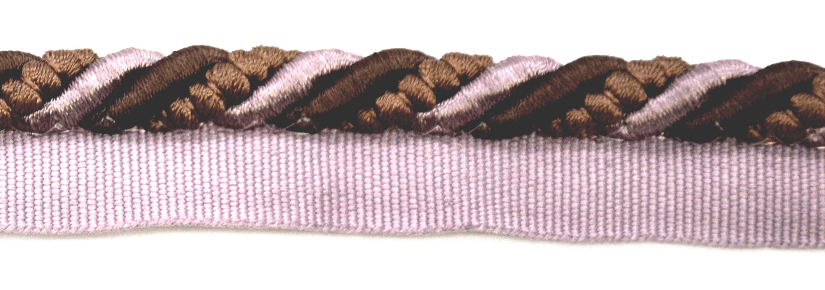 Godiva Collection - 3/8" Width CORD with LIP (50 Yard Roll) - BC-10097-21/38 Lilac and Toffee