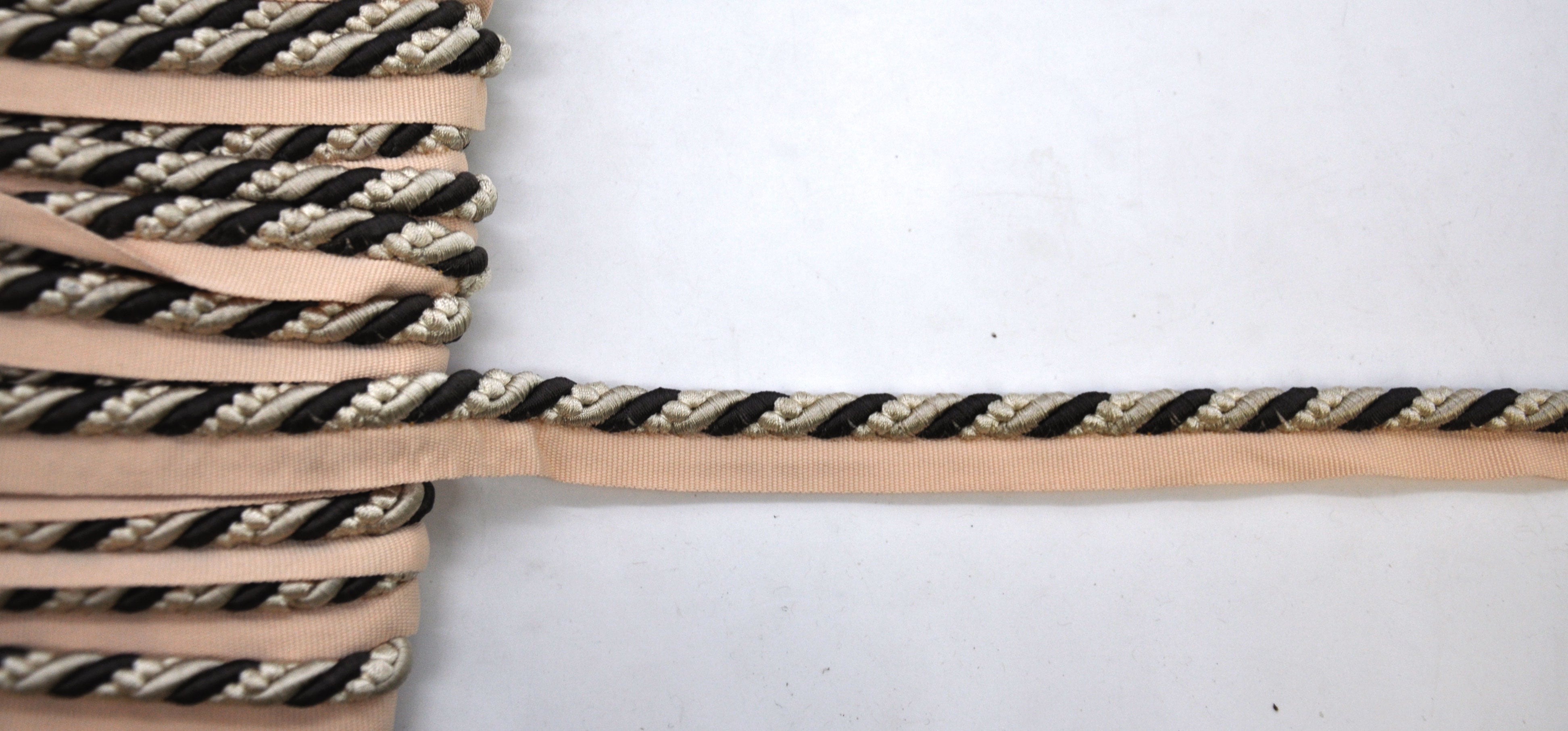 Godiva Collection - 3/8" Width CORD with LIP (50 Yard Roll) - BC-10097-28/66 Beige and Chocolate