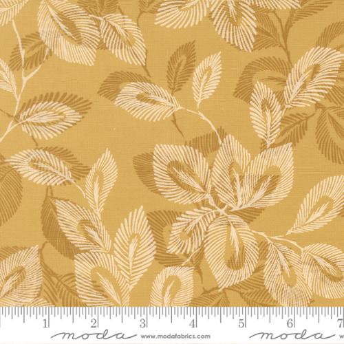 Gold Arabesque Palm Honey Cotton 44"/45" Fabric Per Yard