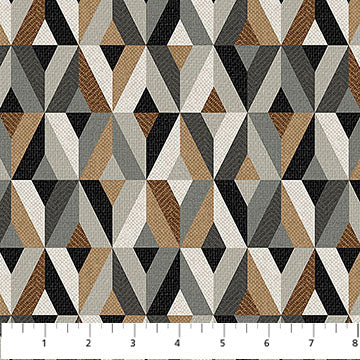 Gray Multi Diamonds Haberdashery Flannel Fabric per Yard