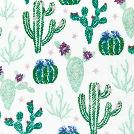 Green And White Sew Succulent Digital Cuddle Ivy Fabric per yard