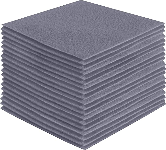 Acrylic Felt Craft Sheet Packs – Gray | 100% Soft Felt Sheets by FabricLA