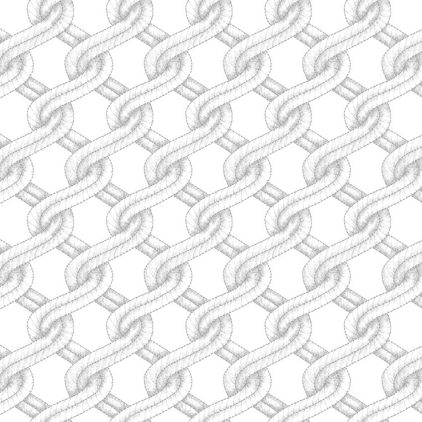 White Coastal Guardians Twisted Rope 43"/44" Fabric Per Yard