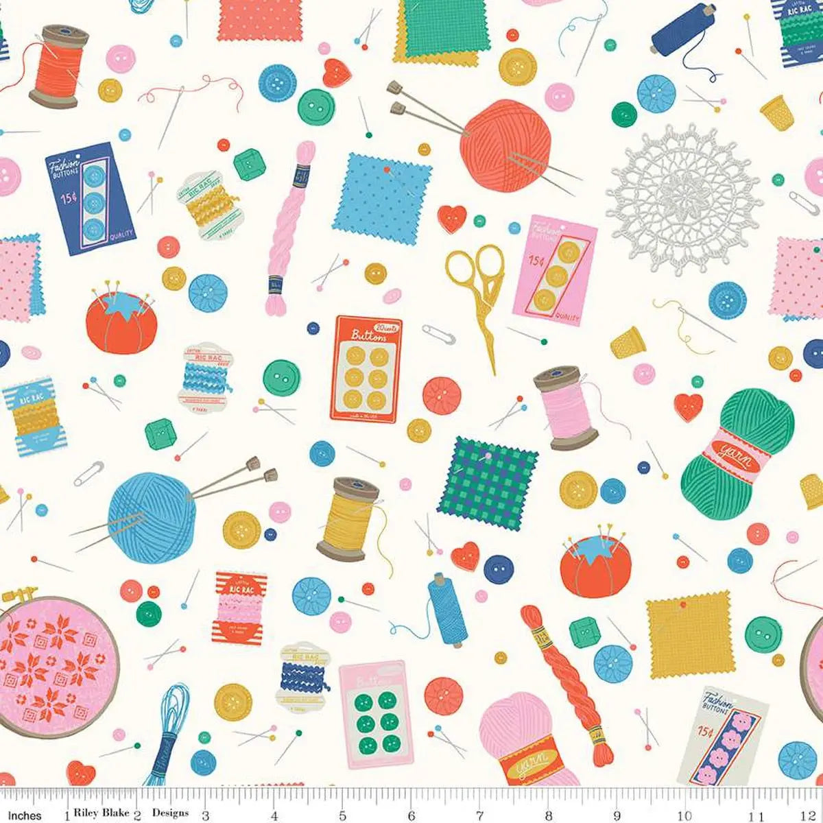 Hand Made Notions Cloud Cotton 43"/44" Fabric Per Yard