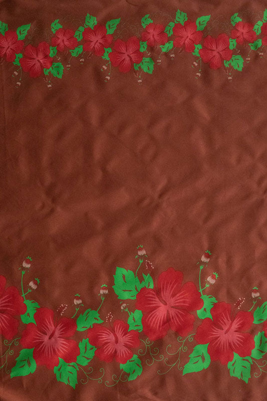 Hibiscus Flowers Double Border Polyester Fabric | Islands Fabric