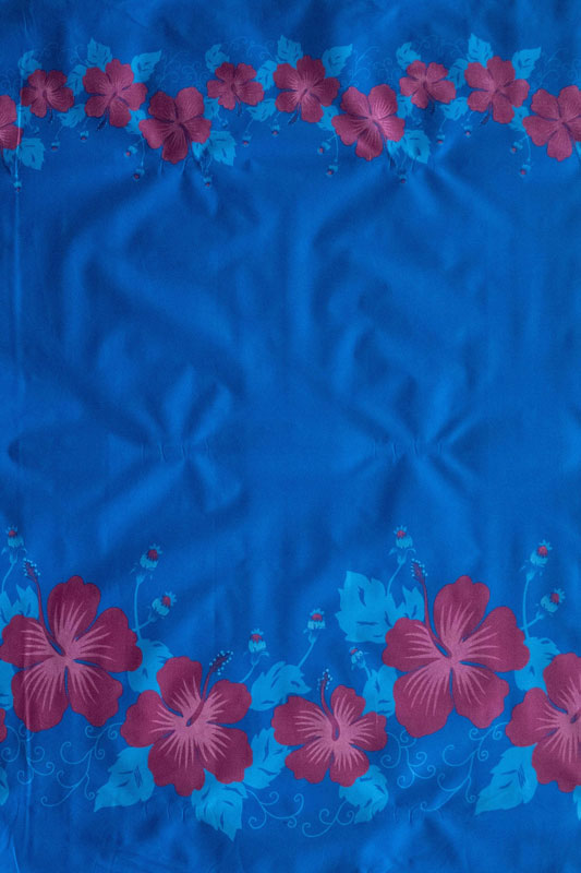 Hibiscus Flowers Double Border Polyester Fabric | Islands Fabric
