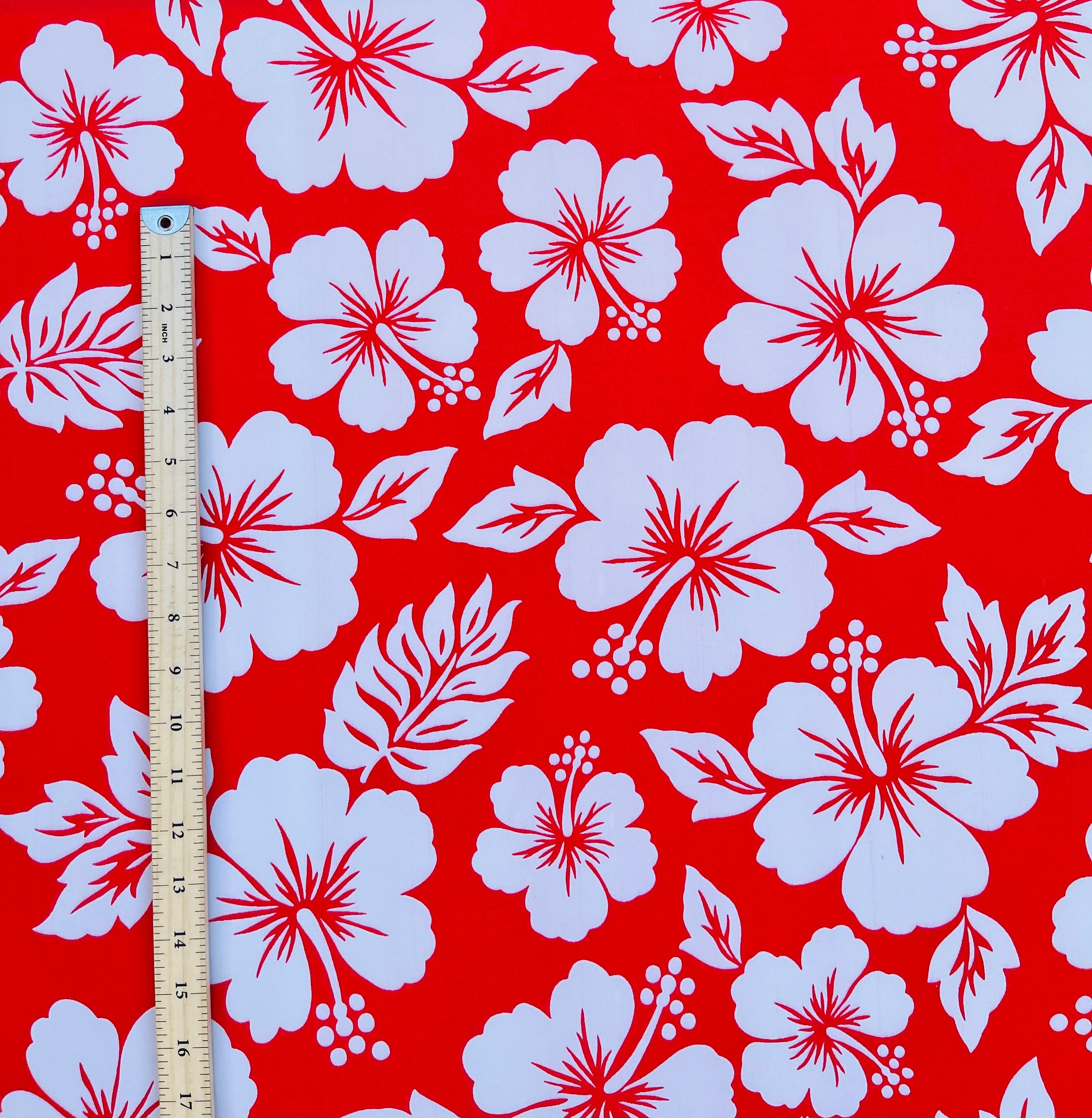 Hibiscus Flower Polyester Fabric | Islands Fabric
