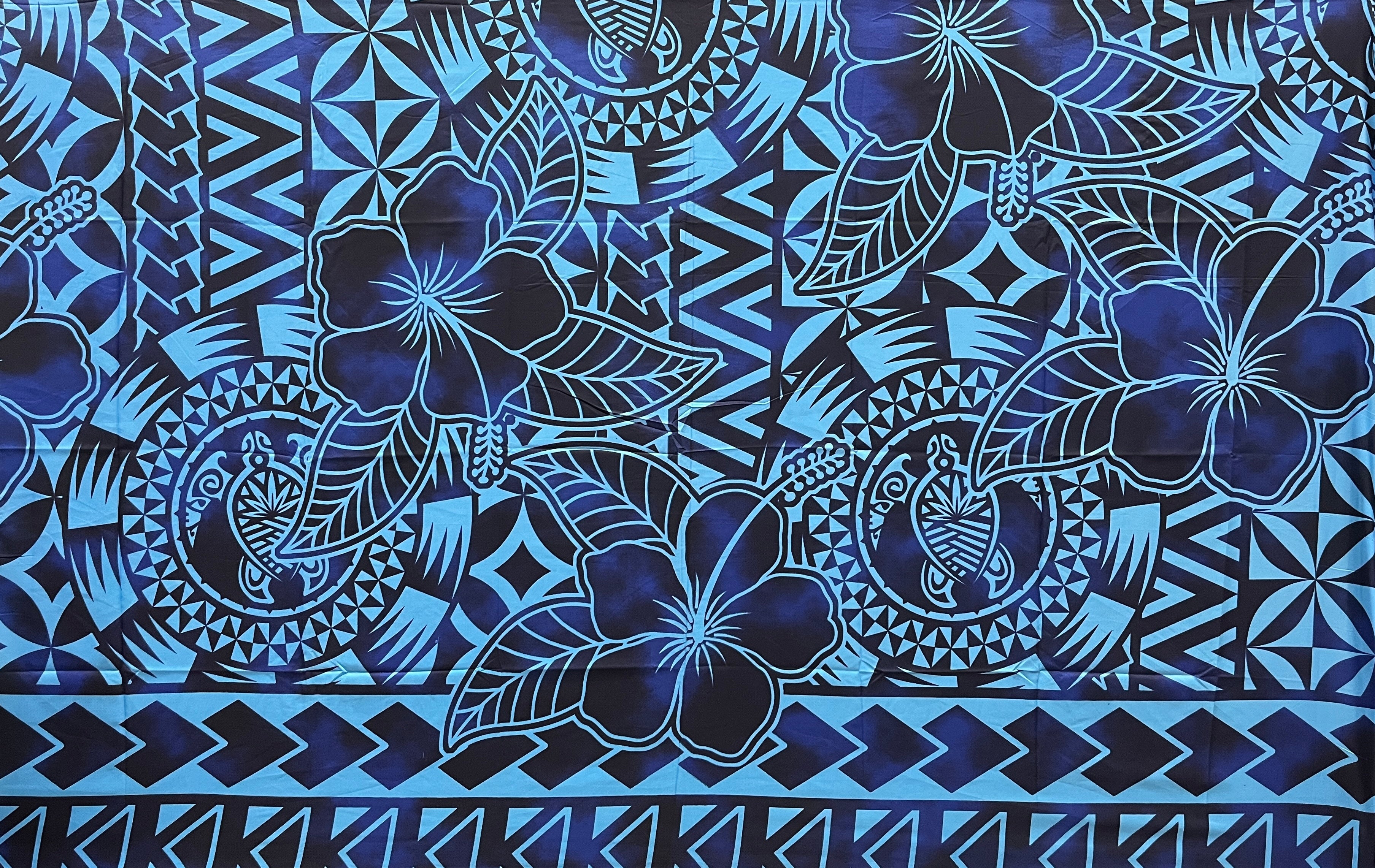 Hibiscus Sea Turtle Polyester Sarong | Islands Fabric