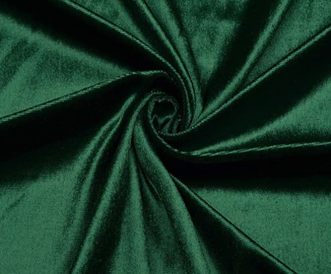 Stretch Velvet Fabric by the Yard – Hunter Green | 58/60” Wide