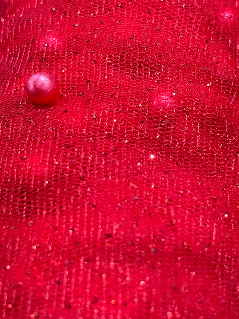 Glitter Mesh Fabric with Scattered Pearls 2-Way Stretch | Lace USA -  Net Pearls