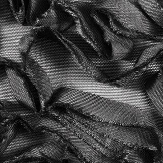 Stretch Nylon Power Mesh with Flamingo Chiffon Appliqué | Spandex Palace Black
