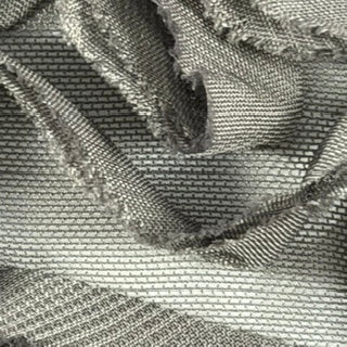 Stretch Nylon Power Mesh with Flamingo Chiffon Appliqué | Spandex Palace Chorcoal